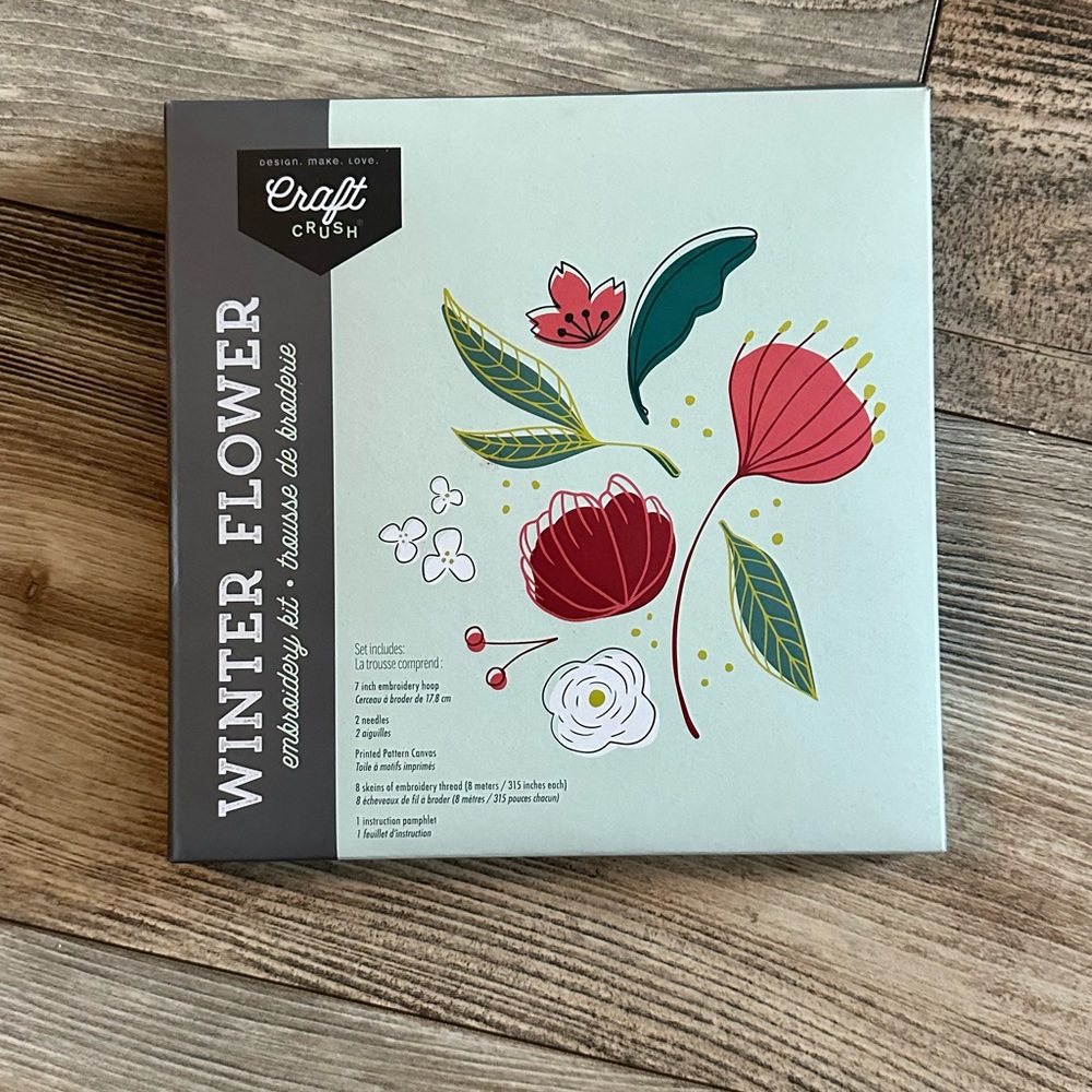 Craft Crush Winter Flower Embroidery Kit